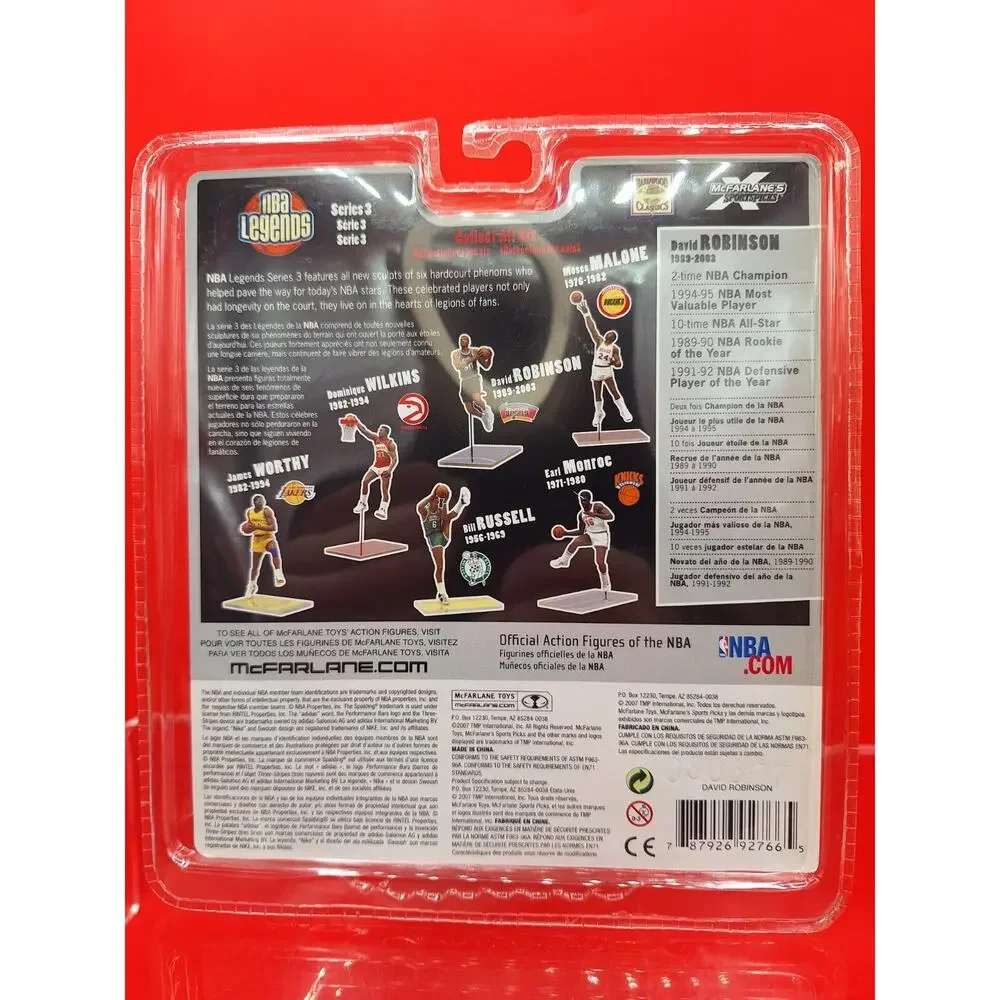 Legendary San Antonio Spur DAVID ROBINSON Action Figure. NBA Hardwood Classics